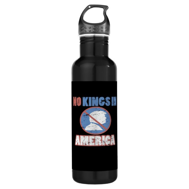 Anti- No Kings In America Classic Edelstahlflasche (Vorderseite)