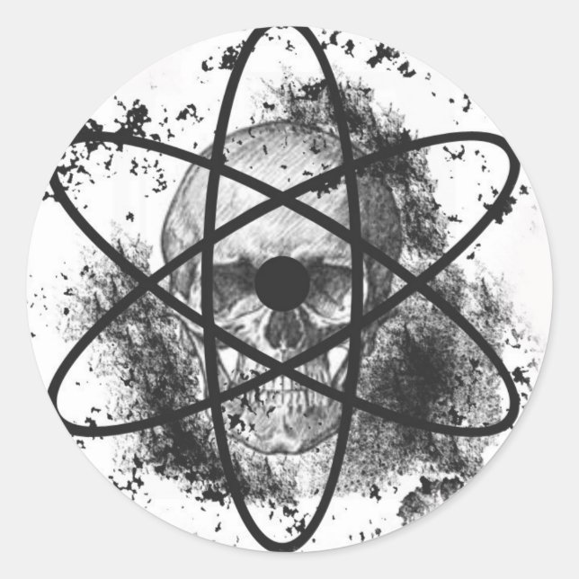 "Anti-Nuklear Skelett"* Runder Aufkleber (Vorderseite)