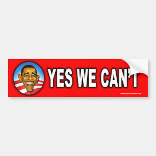 Anti-Obama-Aufkleber "Yes we Can't" Autoaufkleber