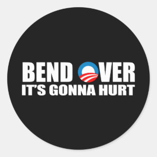Anti-Obama-Autoaufkleber - Biegung über ihr geht Runder Aufkleber