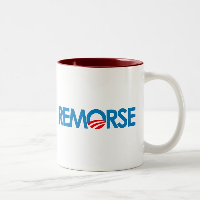 Anti-Obama-Autoaufkleber - Remorse Zweifarbige Tasse (Rechts)