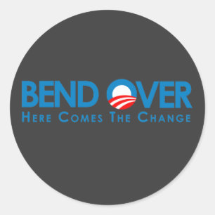 Anti-Obama - Beifall für den Wandel Runder Aufkleber
