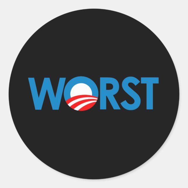 Anti-Obama - Das Schlimmste Runder Aufkleber (Vorderseite)