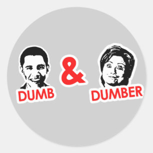 Anti-Obama - Dumb und Dumber Runder Aufkleber