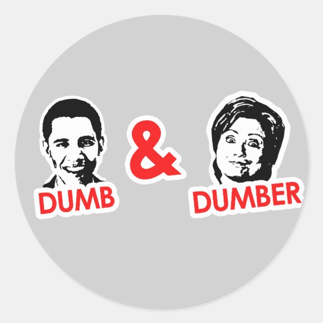 Anti-Obama - Dumb und Dumber Runder Aufkleber (Vorderseite)