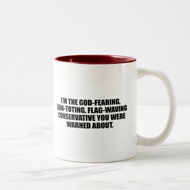 Anti-Obama - Gott, der Konservativen befürchtet Zweifarbige Tasse (Rechts)