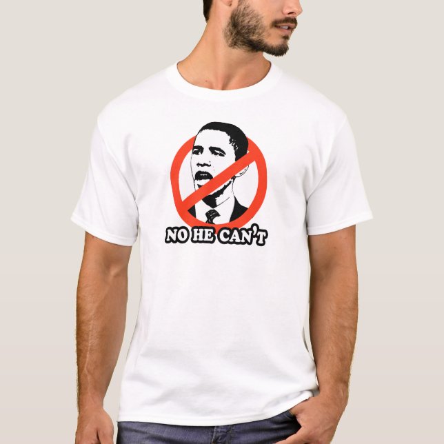 ANTI-OBAMA/KEIN KANN ER NICHT T - SHIRT (Vorderseite)