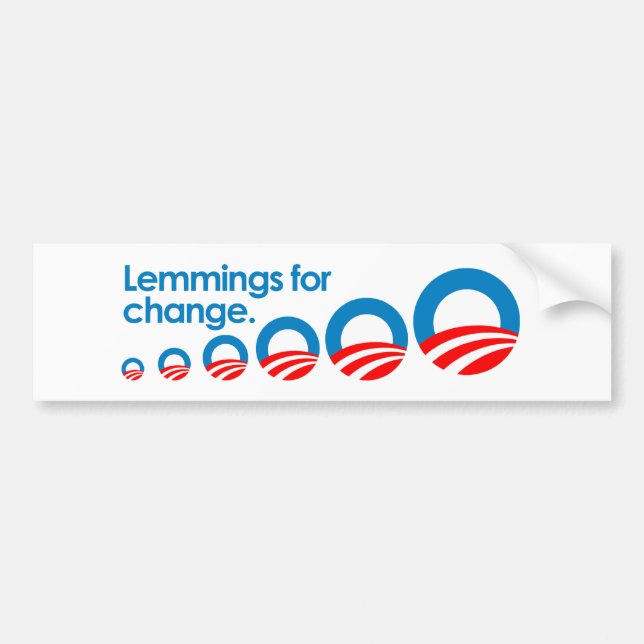 Anti-Obama - Lemminge für Änderung Autoaufkleber (Vorne)
