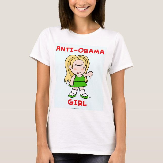 Anti-Obama-Mädchen T-Shirt (Vorderseite)