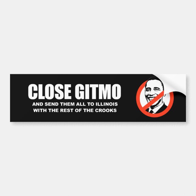 Anti-Obama - nahes gitmo und schicken sie zu Autoaufkleber (Vorne)
