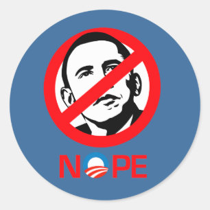 Anti-Obama - Nope Runder Aufkleber