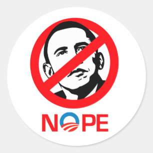 Anti-Obama - Nope Runder Aufkleber