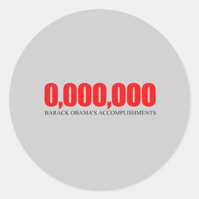 Anti-Obama - Obama - Errungenschaften 2 Runder Aufkleber (Vorderseite)