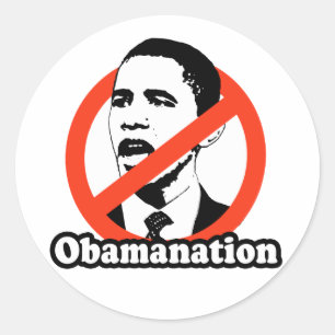 ANTI-OBAMA/OBAMANATION-T - SHIRT RUNDER AUFKLEBER