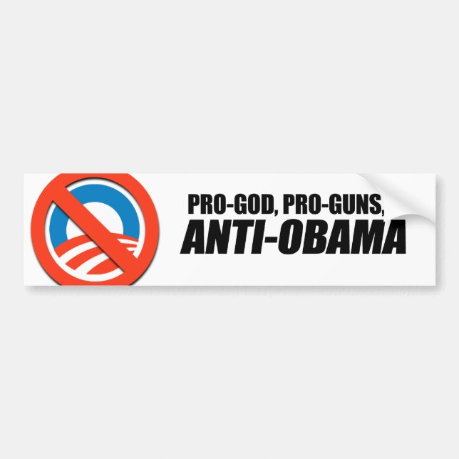 Anti-Obama - PRO-GOD PRO-GUNS ANTI-OBAMA Autoaufkleber (Vorne)