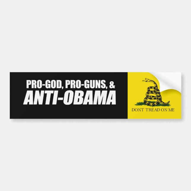 Anti-Obama - PRO-GOD PRO-GUNS ANTI-OBAMA Bumpersti Autoaufkleber (Vorne)