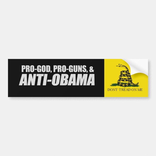 Anti-Obama - PRO-GOD PRO-GUNS ANTI-OBAMA T - Shirt Autoaufkleber (Vorne)