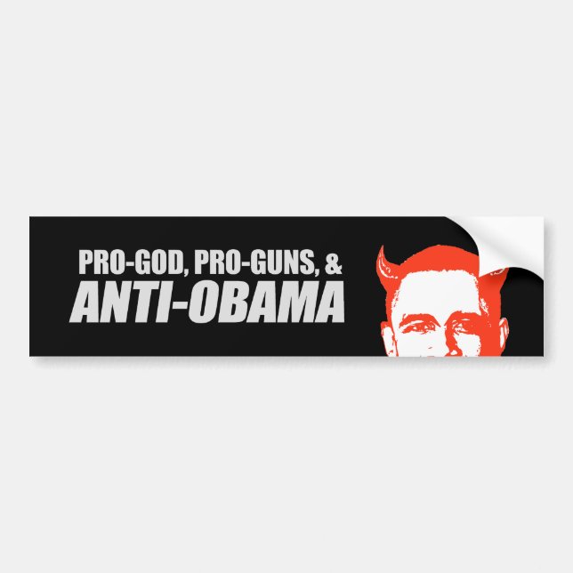 Anti-Obama - PRO-GOD PRO-GUNS ANTI-OBAMA T - Shirt Autoaufkleber (Vorne)