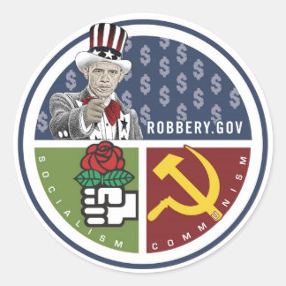 Anti Obama - ROBBERY.GOV Runder Aufkleber