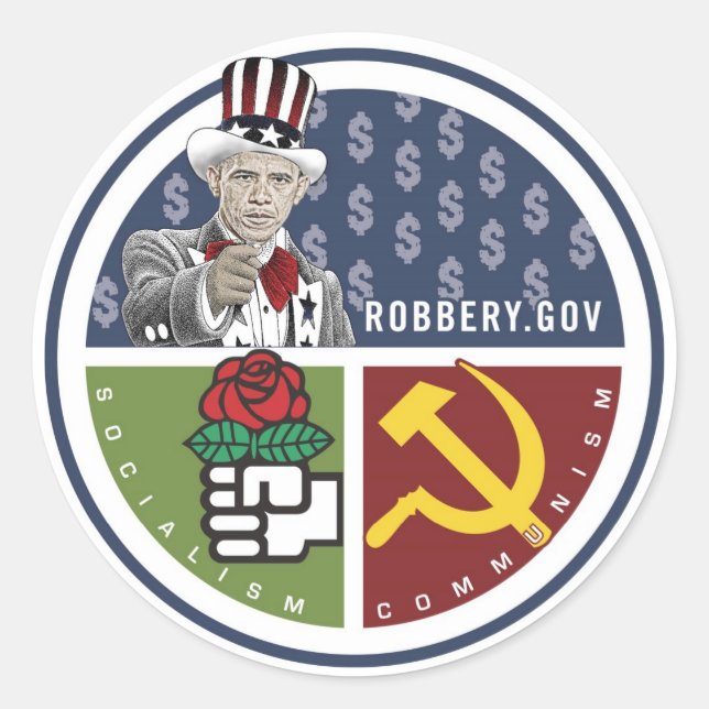 Anti Obama - ROBBERY.GOV Runder Aufkleber (Vorderseite)