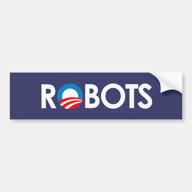 Anti-Obama - Roboter weiß Autoaufkleber (Vorne)