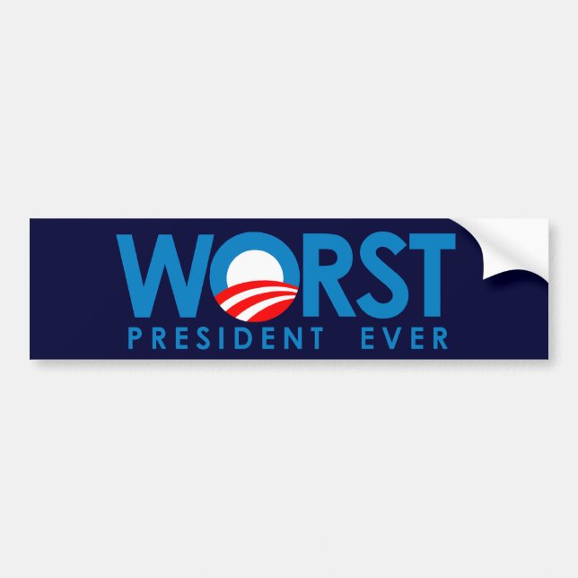 Anti-Obama - schlechtester Präsident Ever Autoaufkleber (Vorne)