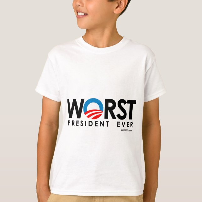 ANTI-OBAMA - SCHLIMMSTE PRÄSIDENTIN JE T-Shirt (Vorderseite)