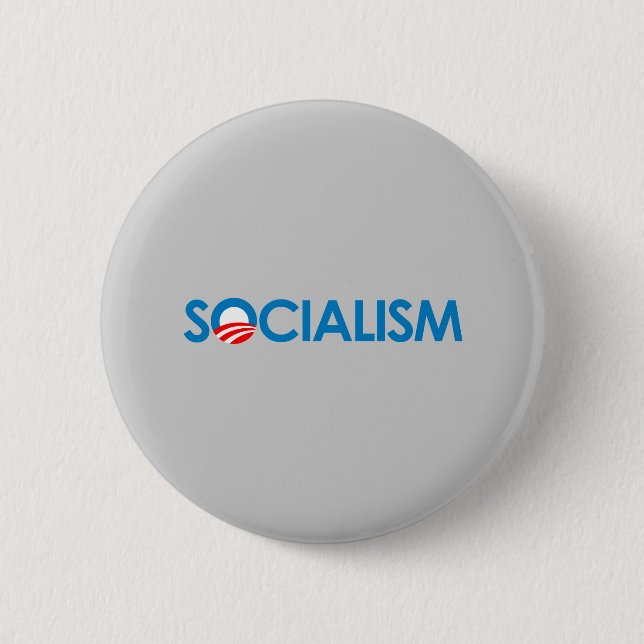Anti-Obama - Sozialismus Button (Vorderseite)