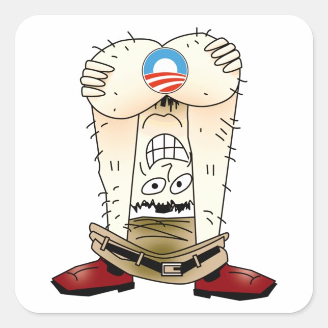 Anti-Obama-Sticker Quadratischer Aufkleber (Vorderseite)