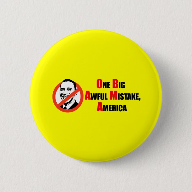 Anti-Obama-T - Shirt - ein großes schreckliches Button (Vorderseite)