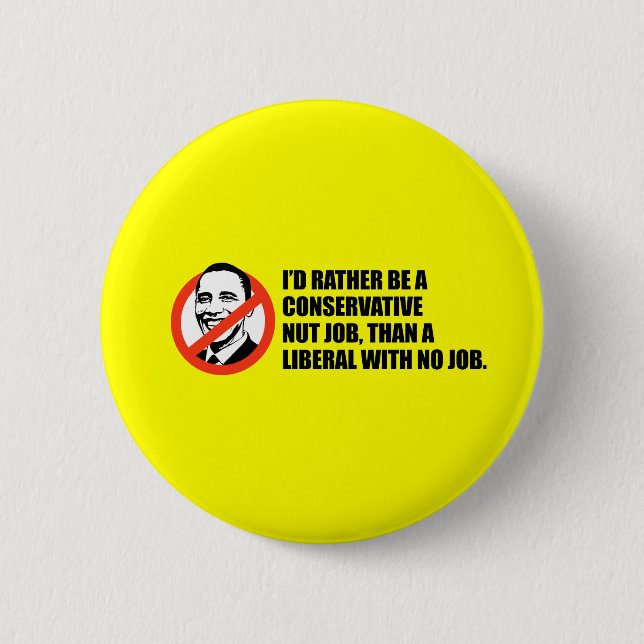 Anti-Obama-T - Shirt - Nussjob oder kein Job Button (Vorderseite)