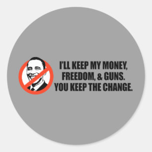 Anti-Obama-T - Shirt - Sie behielt die Änderung Runder Aufkleber