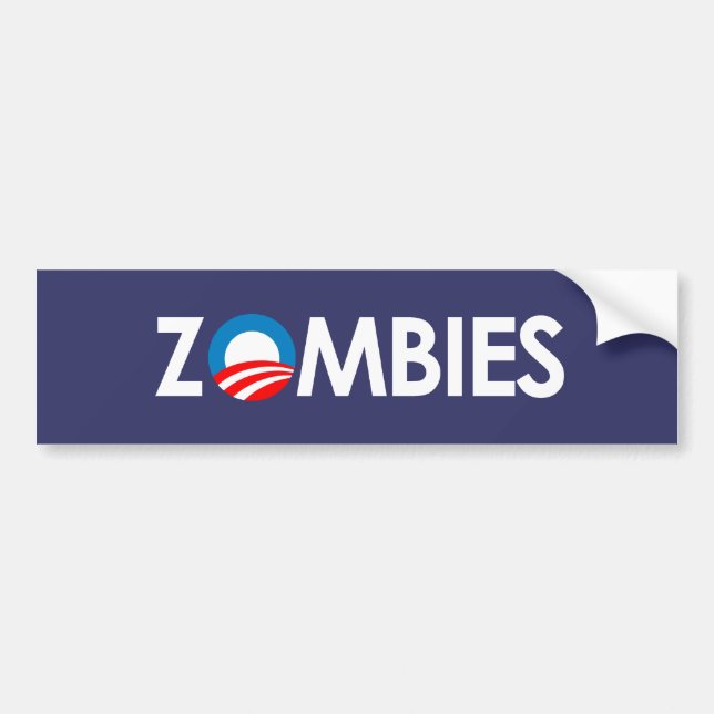 Anti-Obama - Zombies weiß Autoaufkleber (Vorne)