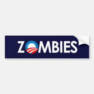 Anti-Obama - Zombies weiß Autoaufkleber