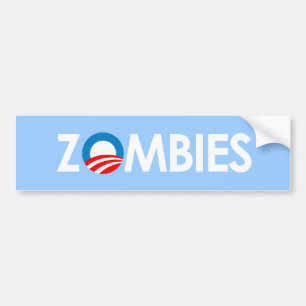 Anti-Obama - Zombies weiß Autoaufkleber