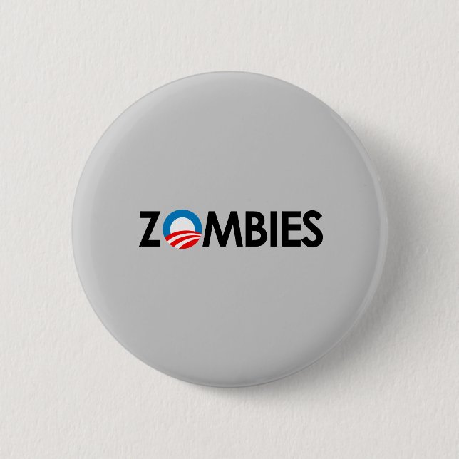 Anti-Obama - Zombieschwarzes Button (Vorderseite)