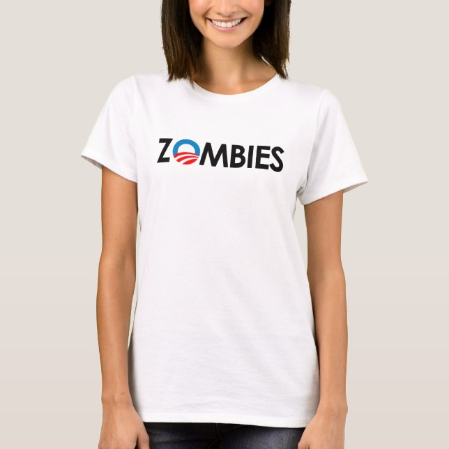 Anti-Obama - Zombieschwarzes T-Shirt (Vorderseite)