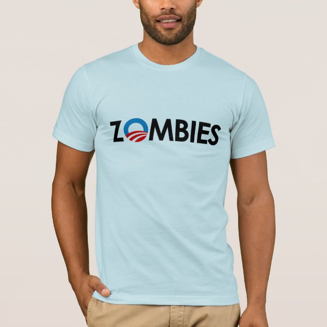 Anti-Obama - Zombieschwarzes T-Shirt (Vorderseite)