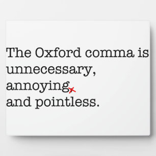 Anti-Oxford Comma Fotoplatte