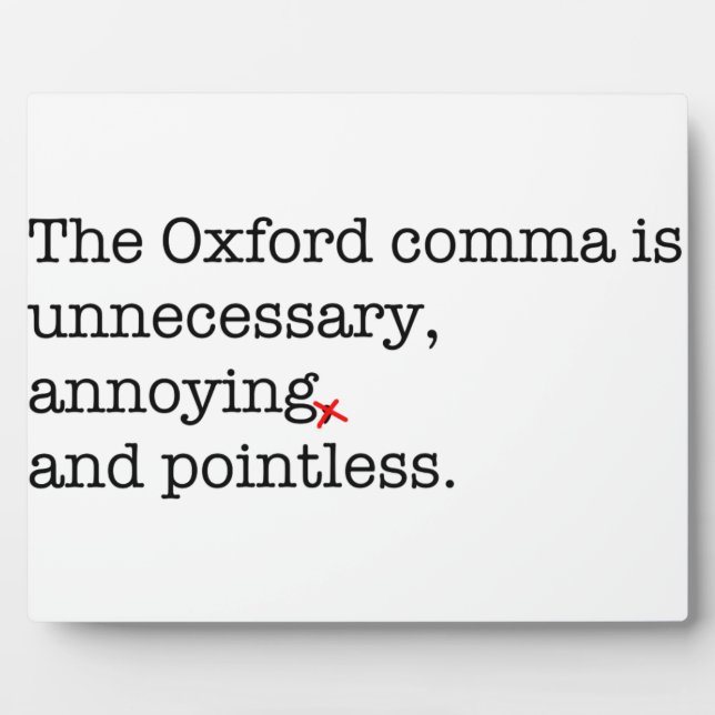 Anti-Oxford Comma Fotoplatte (Vorderseite)