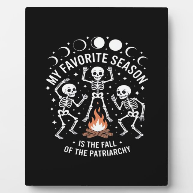 Anti Patriarchat Skeleton Herbstdrossel Fotoplatte (Vorderseite)