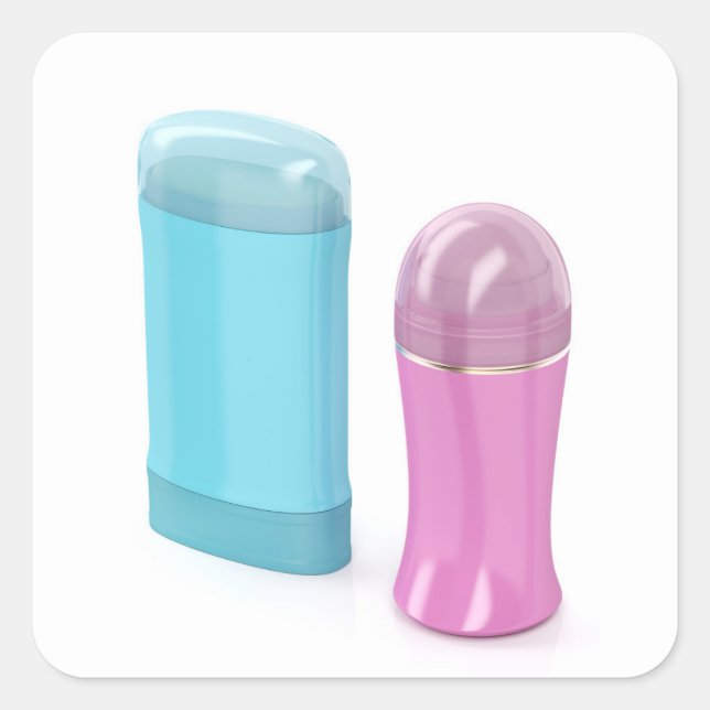 Anti-Perspirantendeodorants zum Einrollen und Stan Quadratischer Aufkleber (Vorderseite)