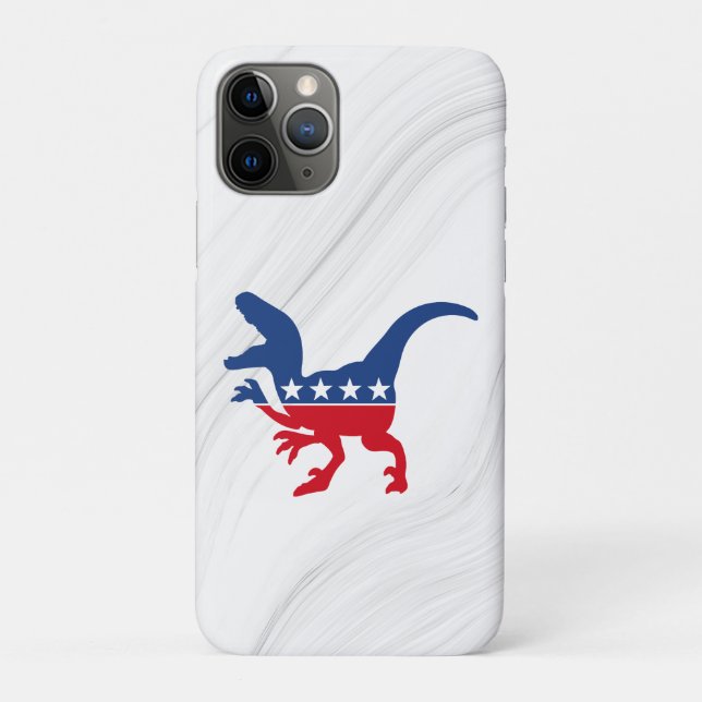Anti-Politics Patriotic T-Rex Case-Mate iPhone Hülle (Rückseite)