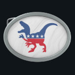 Anti-Politics Patriotic T-Rex Ovale Gürtelschnalle<br><div class="desc">Müde von Politik? Von all dem links rechten Drama erschöpft? Betreten Sie den T-Rex, den ultimativen politischen Dinosaurier in rot, weiß und blau! Mit Sternen über seinem Körper und einer erbitterten Silhouette, ist dieser T-Rex hier, um jeden daran zu erinnern, dass es manchmal ein wenig prähistorisch ist. Ist er Republikaner?...</div>