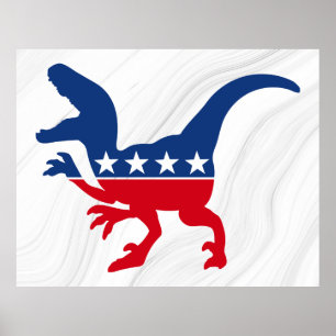 Anti-Politics Patriotic T-Rex Poster