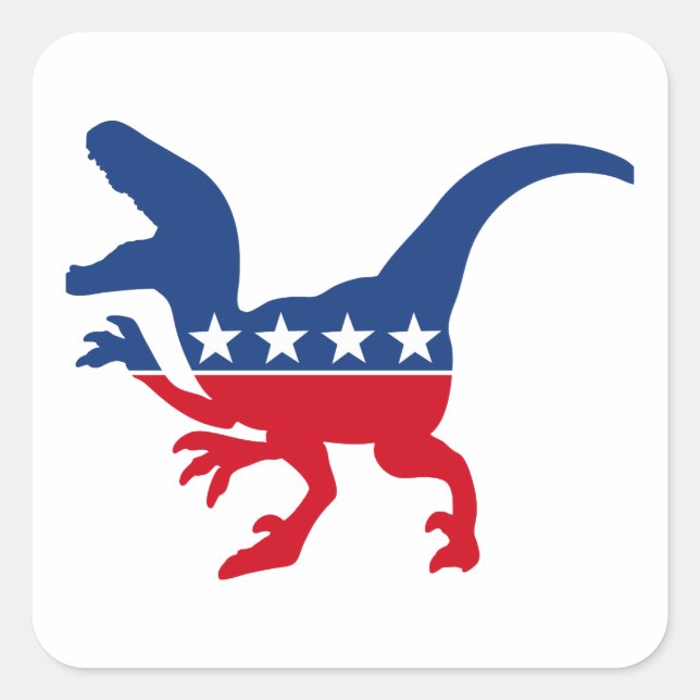 Anti-Politics Patriotic T-Rex Quadratischer Aufkleber (Vorderseite)