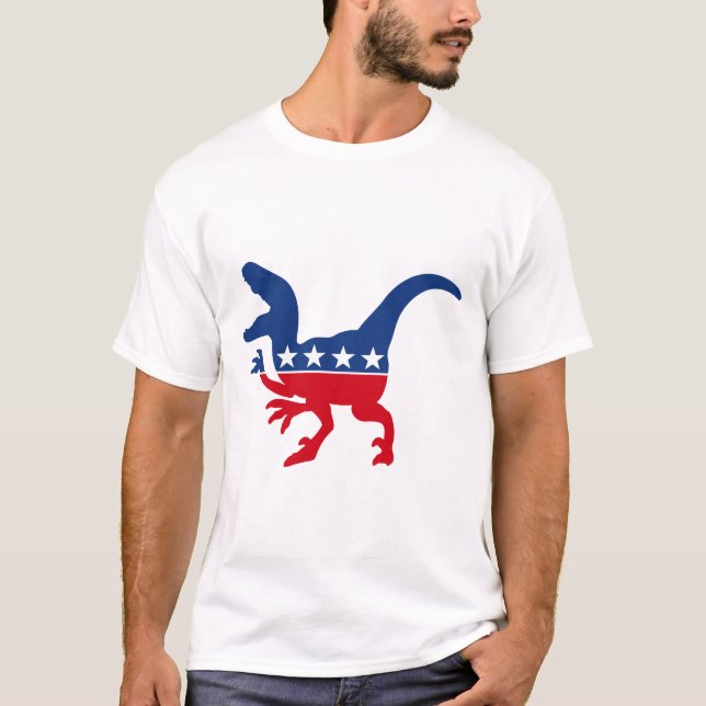 Anti-Politics Patriotic T-Rex T-Shirt (Vorderseite)