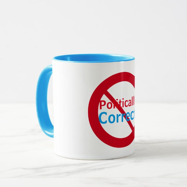 Anti politisch korrekter Blauroter Kreis Tasse (Vorderseite Links)