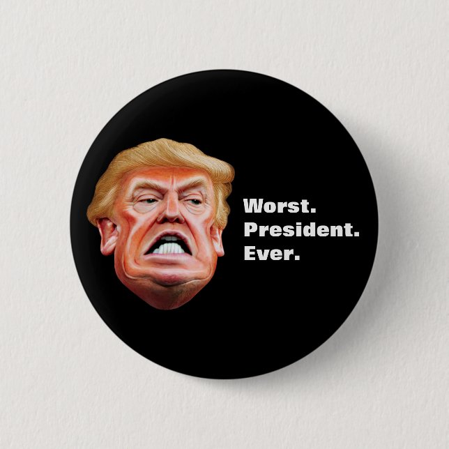Anti-Präsident Trump - Noch nie Präsident Button (Vorderseite)