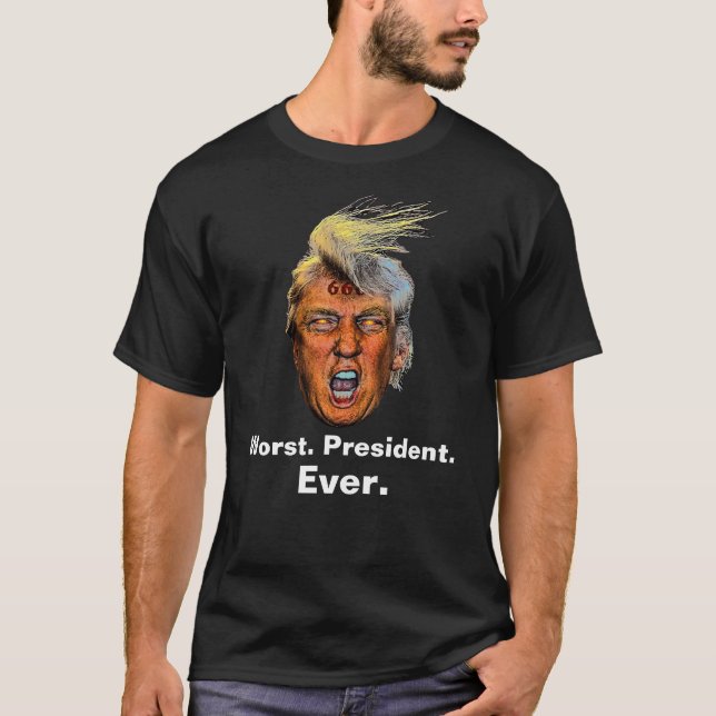 Anti-Präsident Trump - Noch nie Präsident T-Shirt (Vorderseite)